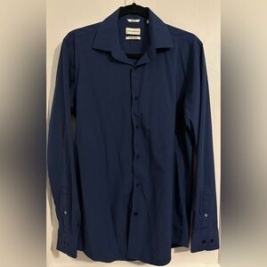 Lucky Brand Navy Slim Fit 4-Way Stretch Shirt